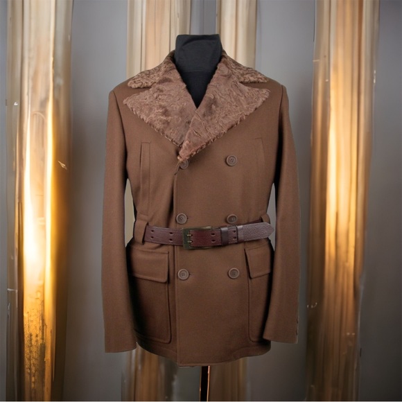 $4500 Belstaff Luxurious Black Label Catwalk Wool Astrakhan Avus Jacket Size L - Picture 1 of 11